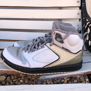 Air Jordan 23 Men Hight Top Sneakers Lace Up White Silver Black Size 11